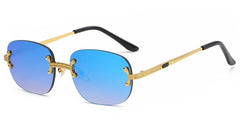 Women's Rimless Rectangle 'Kaimana' Metal Sunglasses