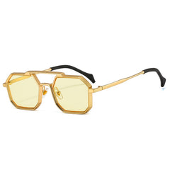 Women's Retro Hexagon 'Fallen Brisk' Metal Sunglasses