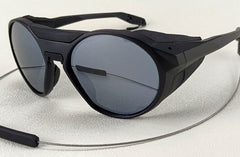 Men's Oval Polarized 'Ebony' Metal Sunglasses