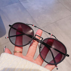 Women's  Round 'Sexy Love' Metal Sunglasses