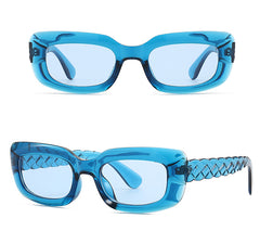 Women's Clear Square 'Fish Scale' Plastic Sunglasses