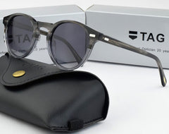 Men's Round Vintage 'Shover' Eye Wear' Plastic Sunglasses