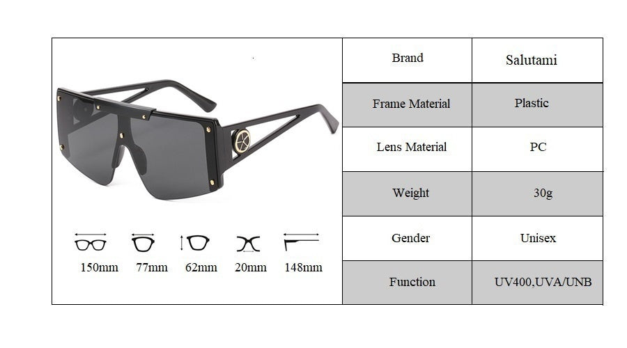 Women's Oversized Square 'IO GIRL' Metal Sunglasses