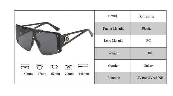 Women's Oversized Square 'IO GIRL' Metal Sunglasses