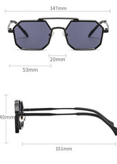 Men's Hexagonal 'Rich Guy' Metal Sunglasses