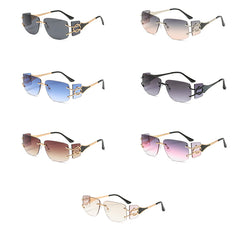 Unisex Shield Square 'Double Sided' Metal Sunglasses