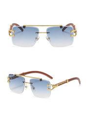 Women's Retro Square 'Hard Court' Wooden Sunglasses