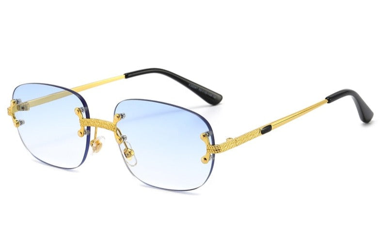 Women's Rimless Rectangle 'Kaimana' Metal Sunglasses