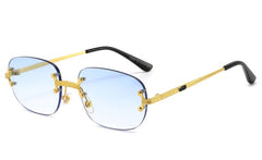 Women's Rimless Rectangle 'Kaimana' Metal Sunglasses