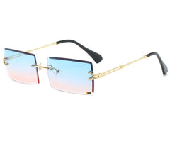 Women's Rectangular 'Pajama' Metal Sunglasses