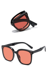 Unisex Vintage Folding 'ConeyFlare' Square Sunglasses