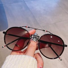 Women's  Round 'Sexy Love' Metal Sunglasses