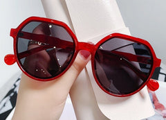 Women's Retro Round 'Shikoba' Plastic Sunglasses