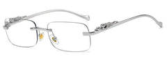 Women's Rimless Rectangle  'Aberr' Metal Sunglasses