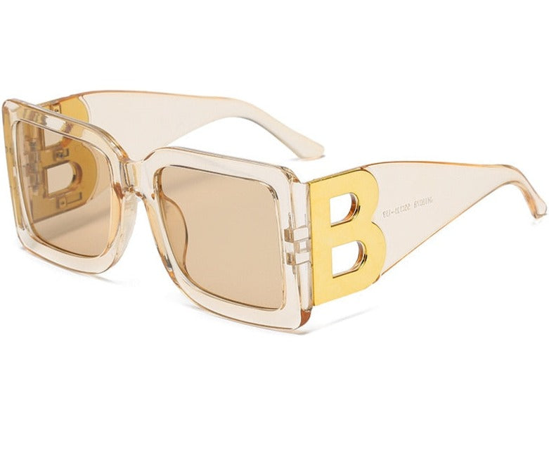 Women's Oversized Rectangle 'Blare Sun' Plastic Sunglasses