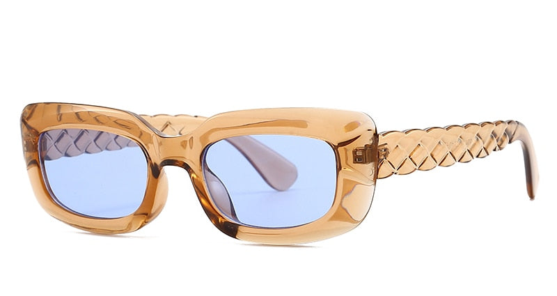 Women's Clear Square 'Fish Scale' Plastic Sunglasses