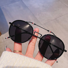 Women's  Round 'Sexy Love' Metal Sunglasses