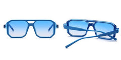 Women's Double Bridges Square 'Rocking 70's' Plastic Sunglasses