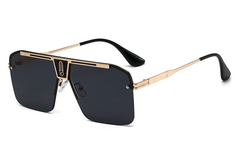 Men's Oversized Square 'Kuro' Metal Sunglasses