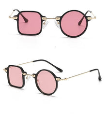 Men's Square Round 'Break Circle ' Metal Sunglasses