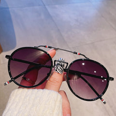 Women's  Round 'Sexy Love' Metal Sunglasses