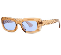 Women's Clear Square 'Fish Scale' Plastic Sunglasses