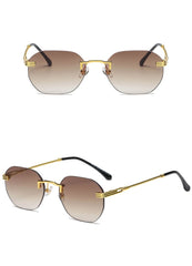 Women's Rimless Square 'Erica' Metal Sunglasses