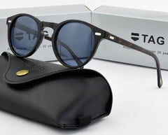 Men's Round Vintage 'Shover' Eye Wear' Plastic Sunglasses