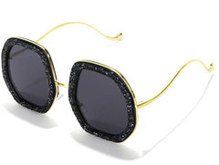 Unisex Oversized 'Tiny Cubic' Metal Sunglasses