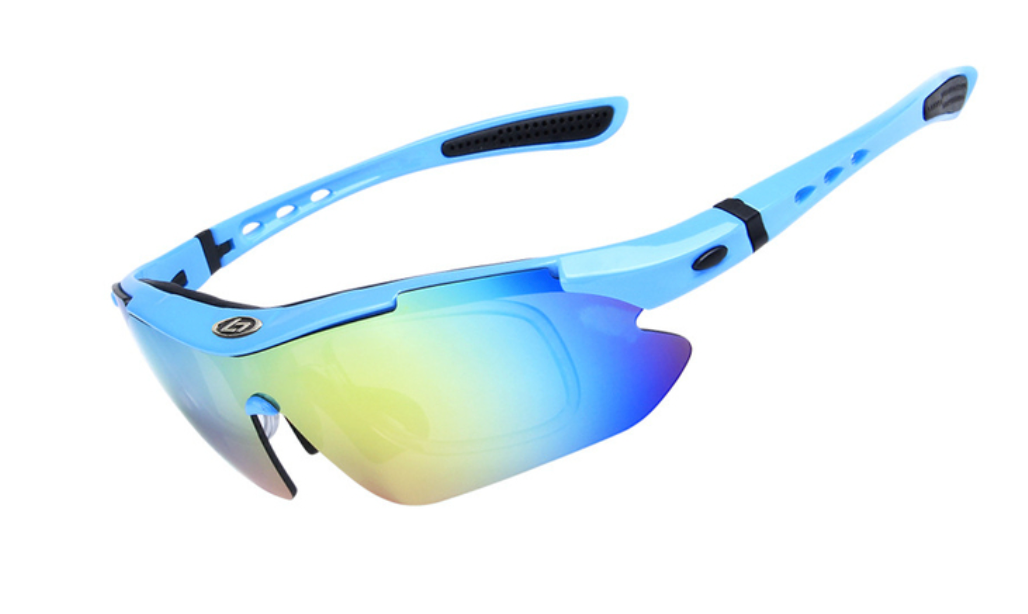 Men's Sport Polarized Semi Rimless 'Blast' Plastic Sunglasses