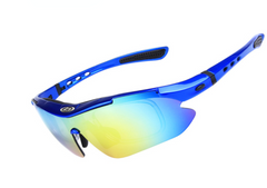 Men's Sport Polarized Semi Rimless 'Blast' Plastic Sunglasses