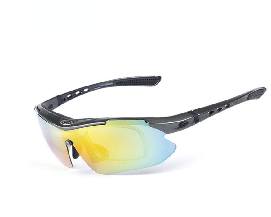 Men's Sport Polarized Semi Rimless 'Blast' Plastic Sunglasses
