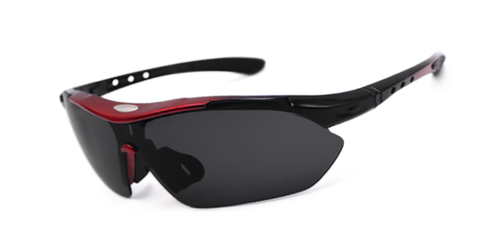 Men's Sport Polarized Semi Rimless 'Blast' Plastic Sunglasses