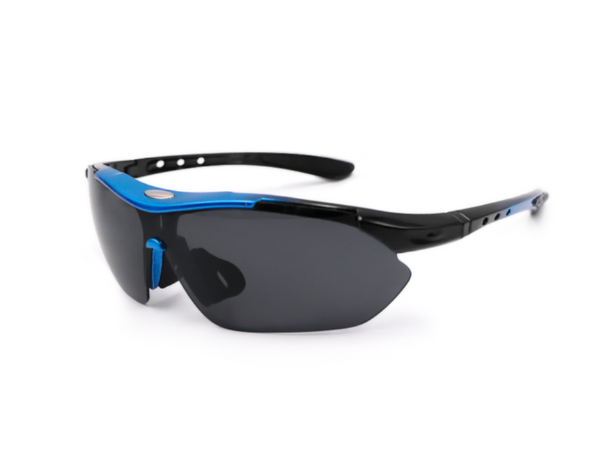 Men's Sport Polarized Semi Rimless 'Blast' Plastic Sunglasses