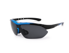 Men's Sport Polarized Semi Rimless 'Blast' Plastic Sunglasses