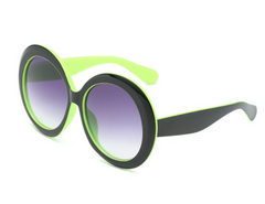 Women's Oversized Round 'Wonka' Plastic Sunglasses