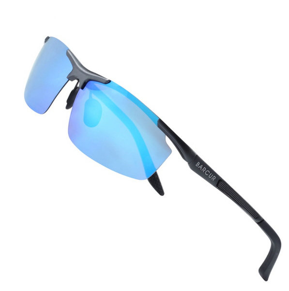 Men's Semi Rimless Polarized 'Going the Distance'  Metal Sunglasses