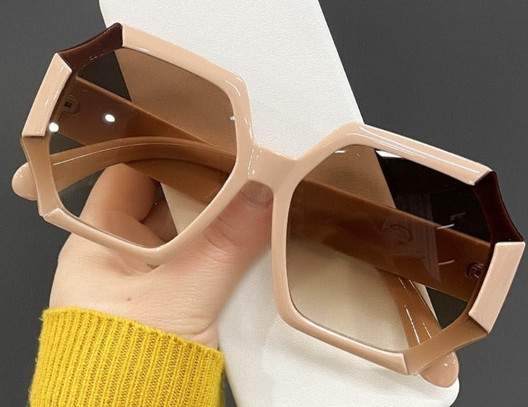 Women's Unique Polygonal 'Dice' Plastic Sunglasses