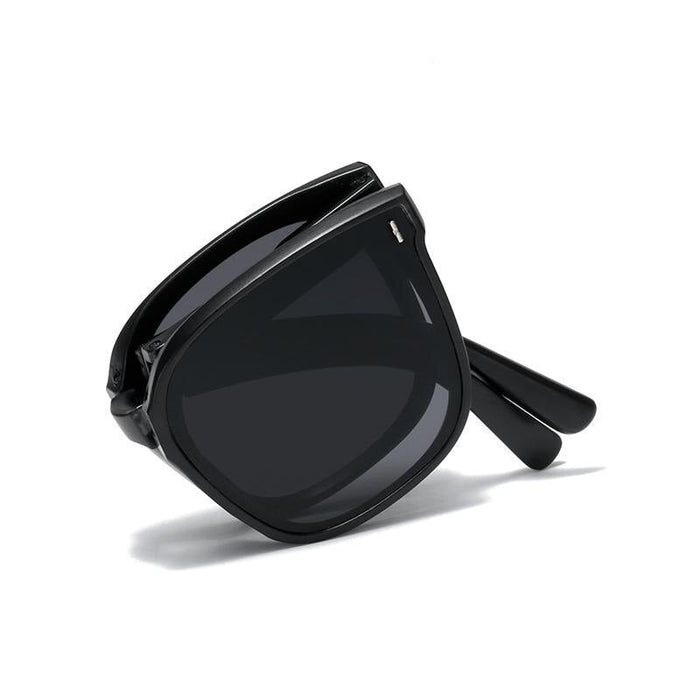 Unisex Vintage Folding 'ConeyFlare' Square Sunglasses