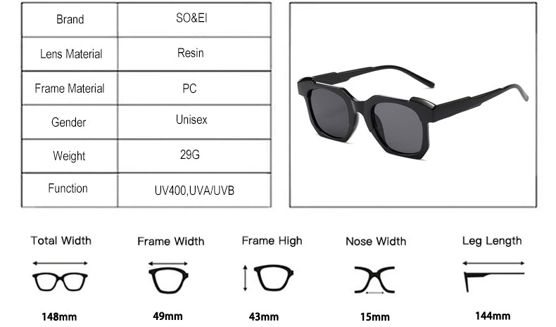 Unisex Vintage Square 'Fiesty Puma' Plastic Sunglasses