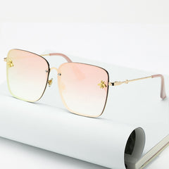 Women's Oversize Rimless 'Faze' Square Metal Sunglasses