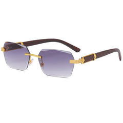 Women's Rimless 'Emsi' Wooden Sunglasses