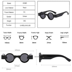 Unisex Retro Round 'Crazy Genius' Plastic Sunglasses