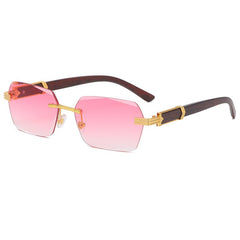 Women's Rimless 'Emsi' Wooden Sunglasses