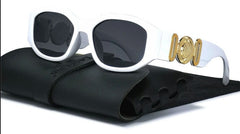 Women's Vintage Oval 'Chains' Plastic Sunglasses