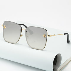 Women's Oversize Rimless 'Faze' Square Metal Sunglasses