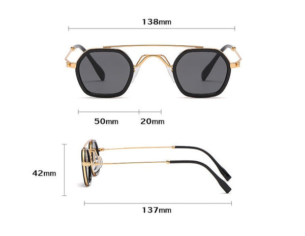 Women's Double Beam 'Peaky Lady' Small Round Sunglasses