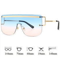 Women's Browline Rimless 'I See Through You' Alloy Sunglasses