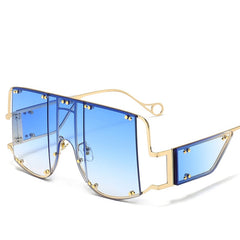 Women's Oversized Rimless 'Cool Shades' Punk Metal Sunglasses