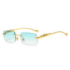 Unisex Vintage Rimless "Cool Oldie" Square Sunglasses